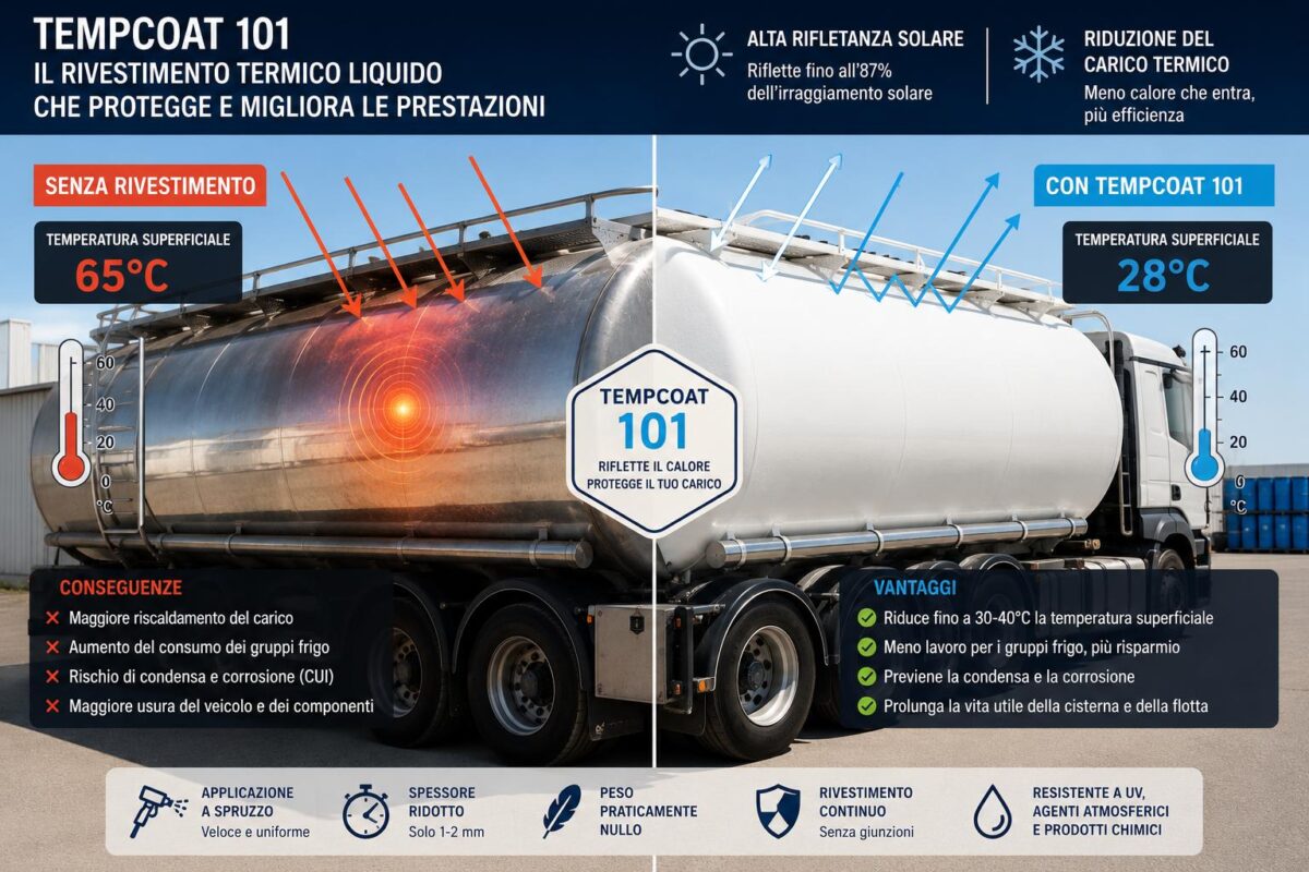 Rivestimento termoriflettente cisterna camion