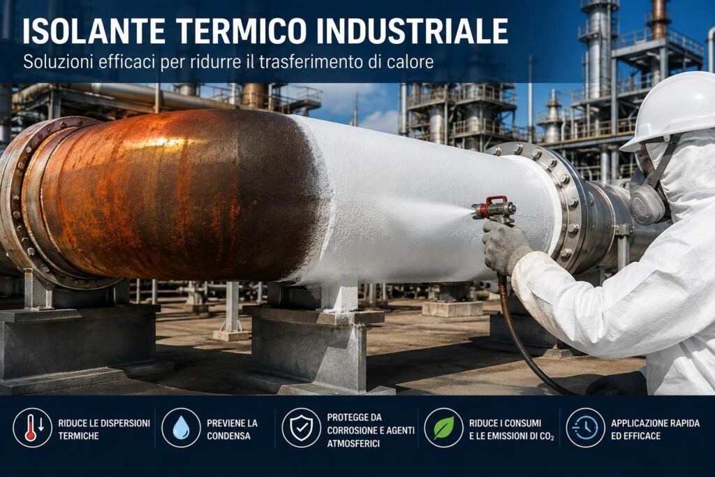 Isolante termico liquido TEMP-COAT 101 per il risparmio energetico nel settore industriale, petrolchimico e navale