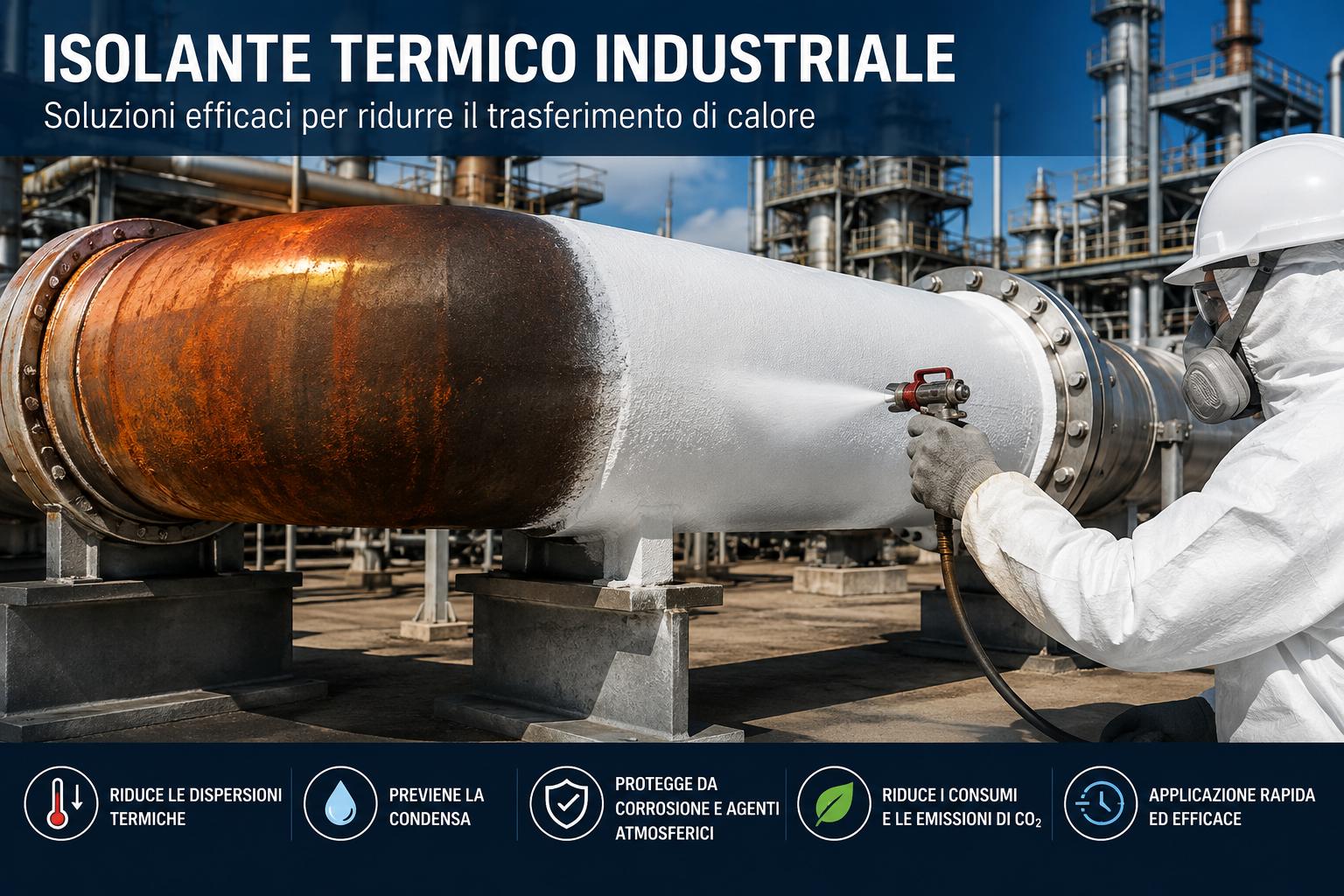 Isolante termico liquido TEMP-COAT 101 per il risparmio energetico nel settore industriale, petrolchimico e navale