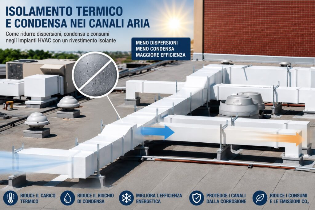 Isolamento termico canali aria con il rivestimento termico liquido temp coat 101