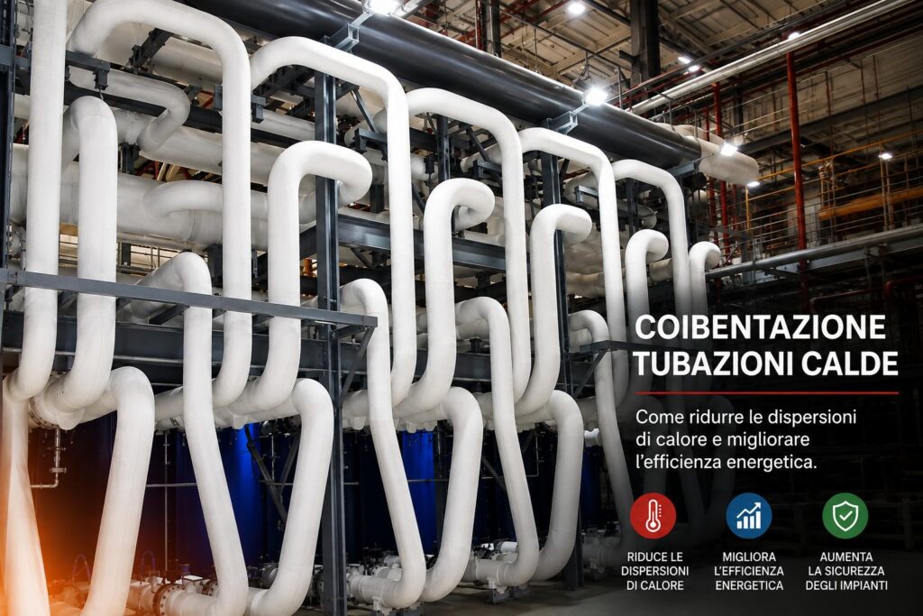 Coibentazione tubazioni calde negli impianti industriali rivestiti con l'isolante termico liquido temp coat 101
