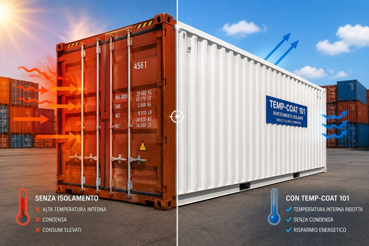 Isolante termico container marittimo con il rivestimento termico TEMP COAT 101