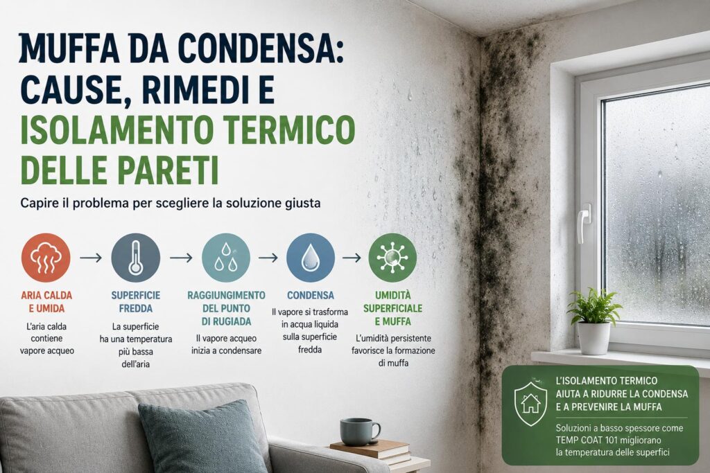 Muffa da condensa, cause e rimedi con il rivestimento termico liquido TEMP-COAT 101